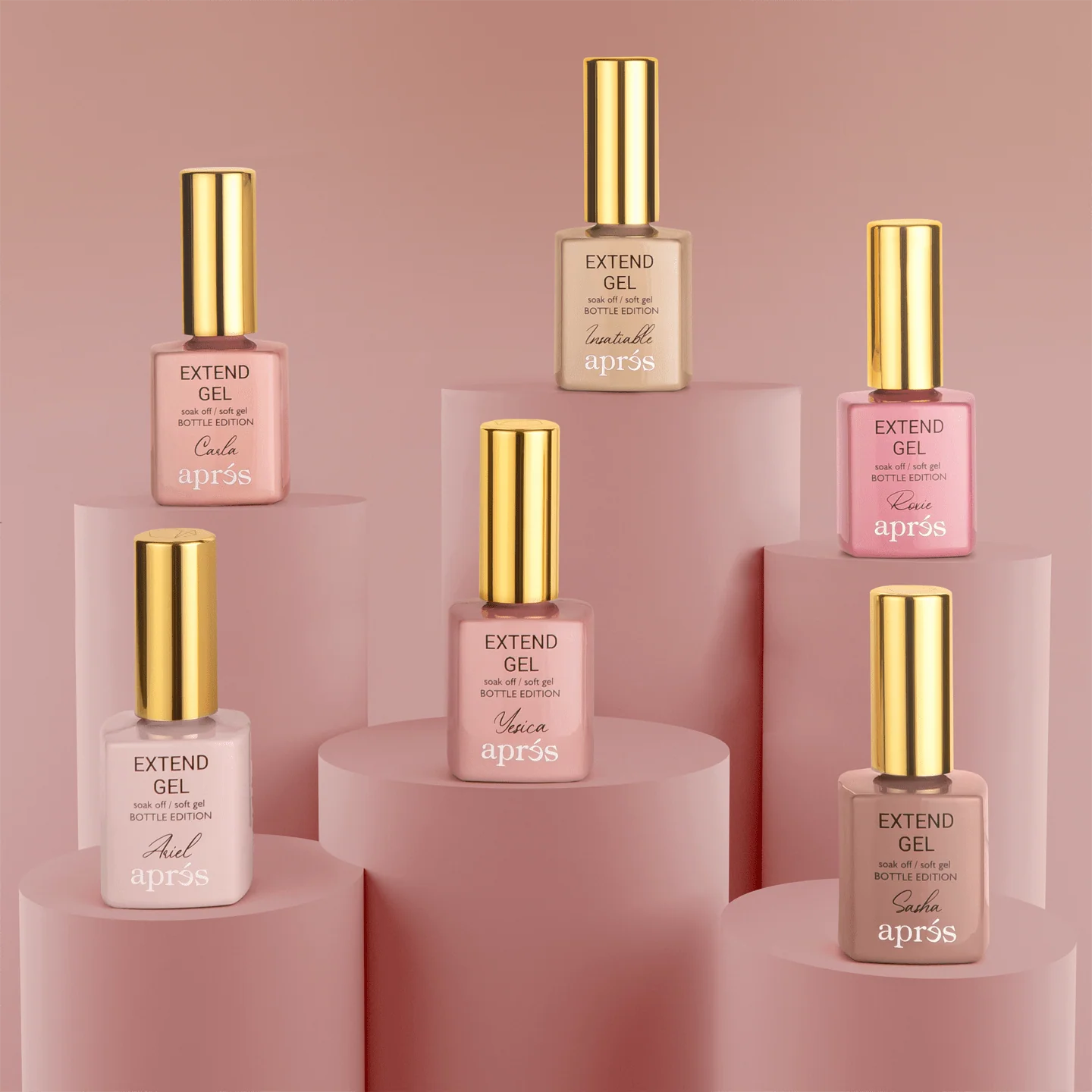 Apres Color Extend Gel In Bottle Set of 6 Bottles - Image 3