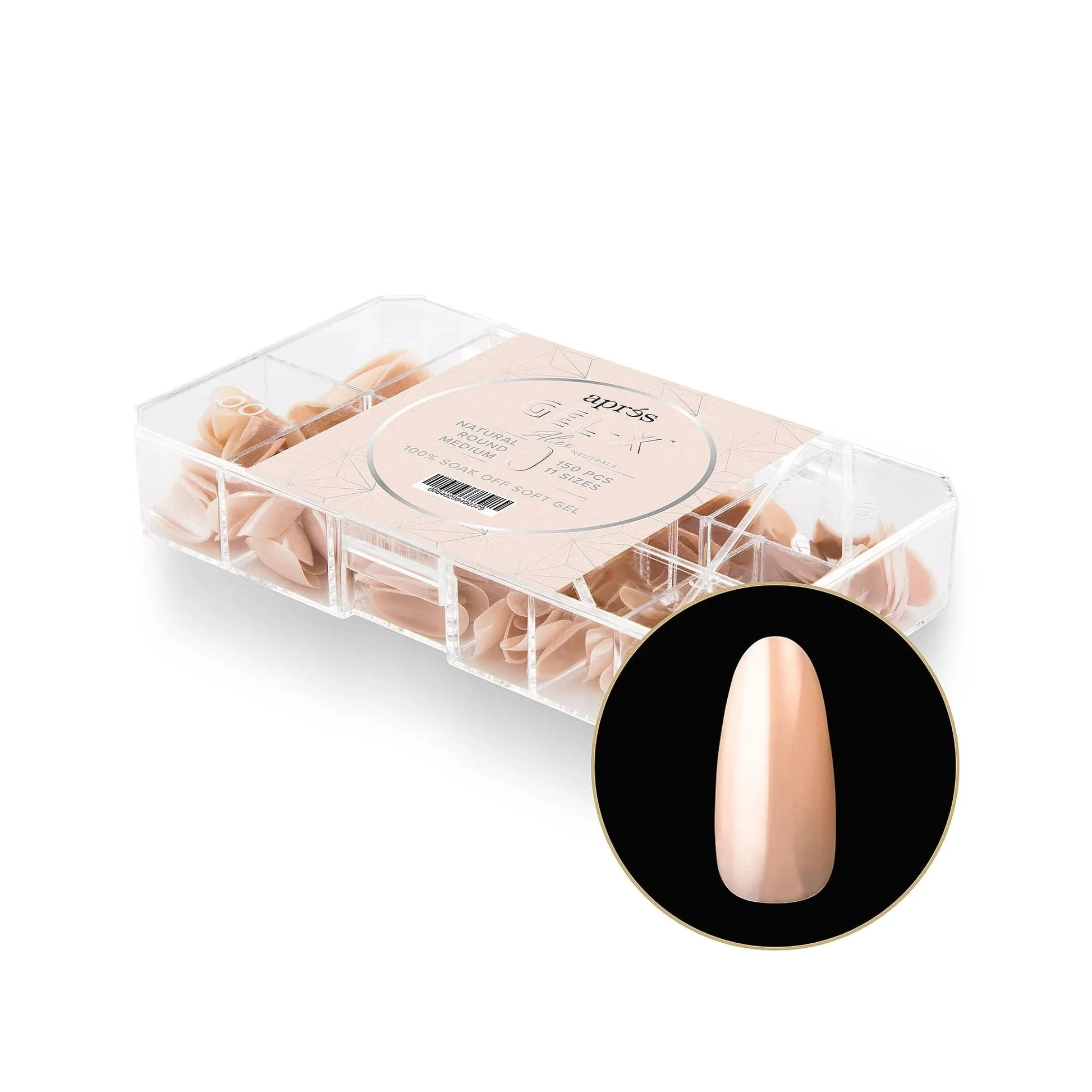 Apres Gel X™ NEUTRALS  Box of 150pcs Alex Natural Round Tips - Image 2