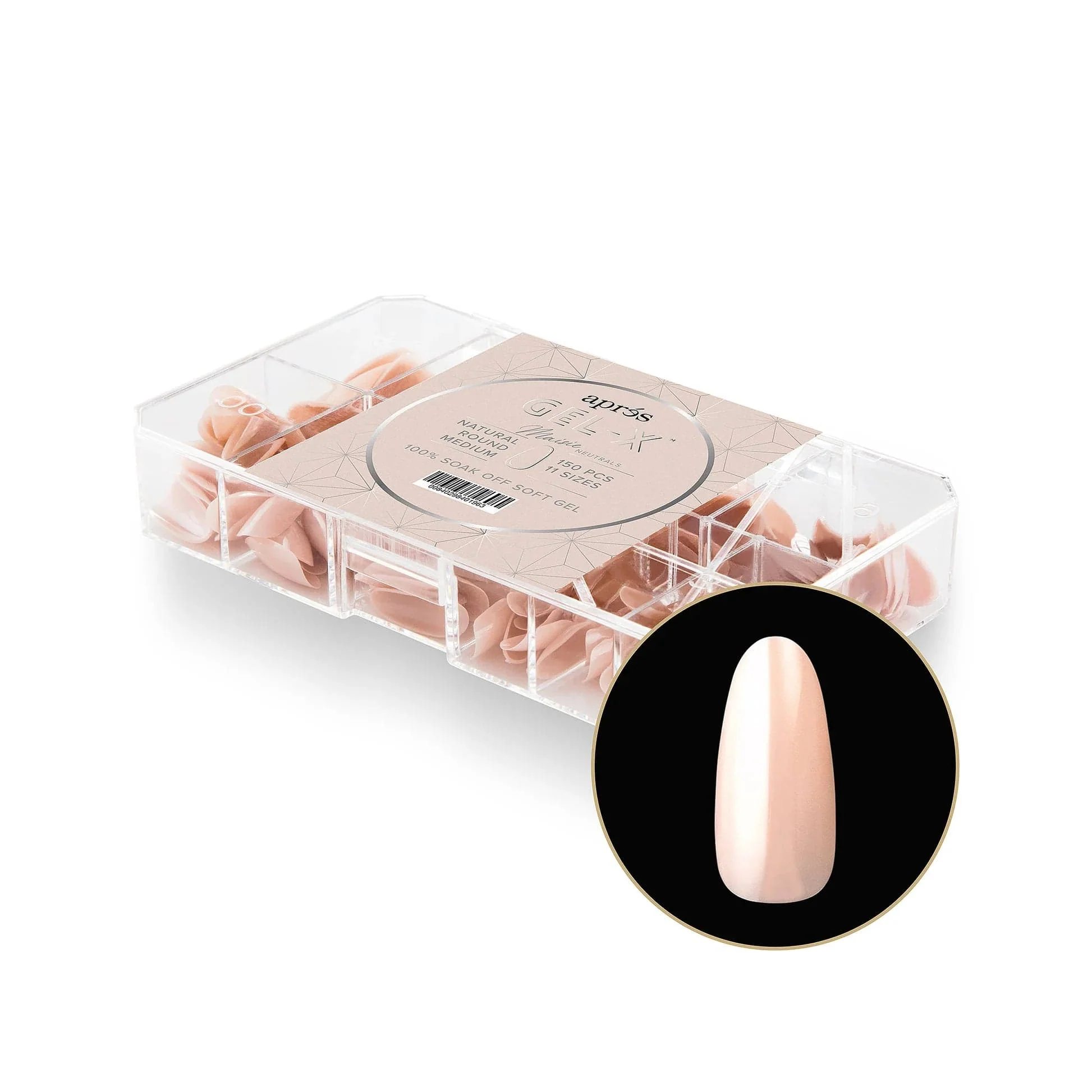 Apres Gel Xâ„¢ NEUTRALS Box of 150pcs Maisie Natural Round Tips - Image 2