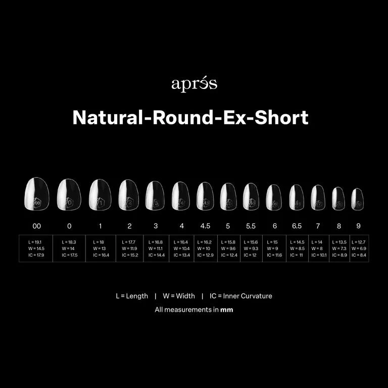 Apres Gel X™ Box of 280pcs Natural Round Extra Short Tips Mini - Image 6