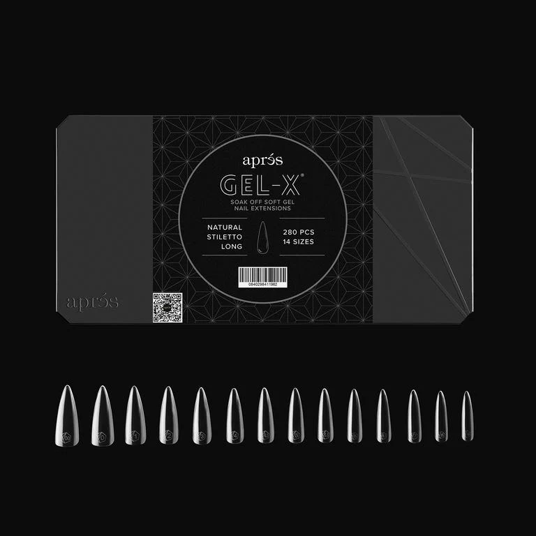 Apres Gel X™ Box of 280pcs Natural Stiletto Long Tips Mini - Image 2