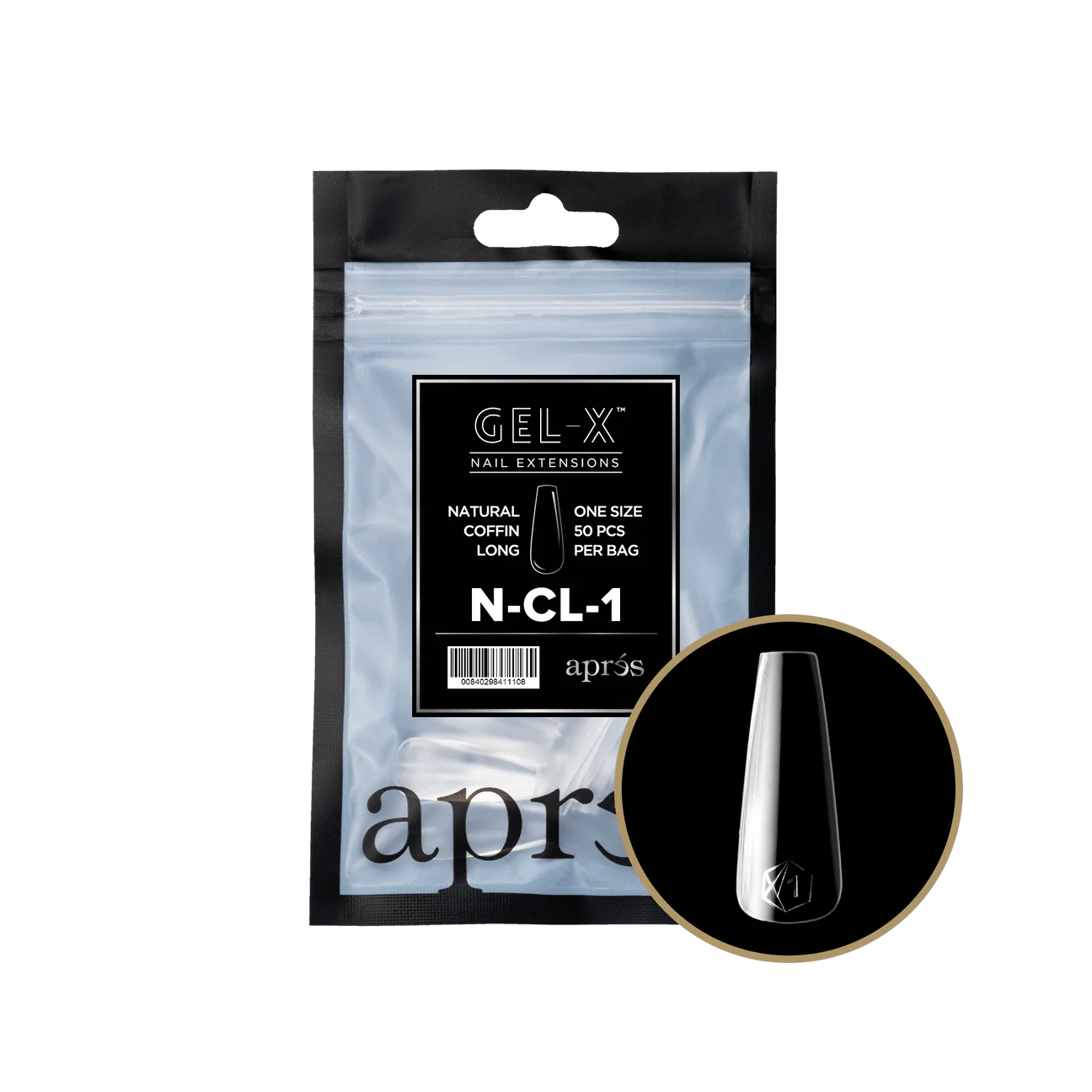 Apres Gel Xâ„¢ Refill Bags (50pcs) Natural Coffin Long Tips - Image 2