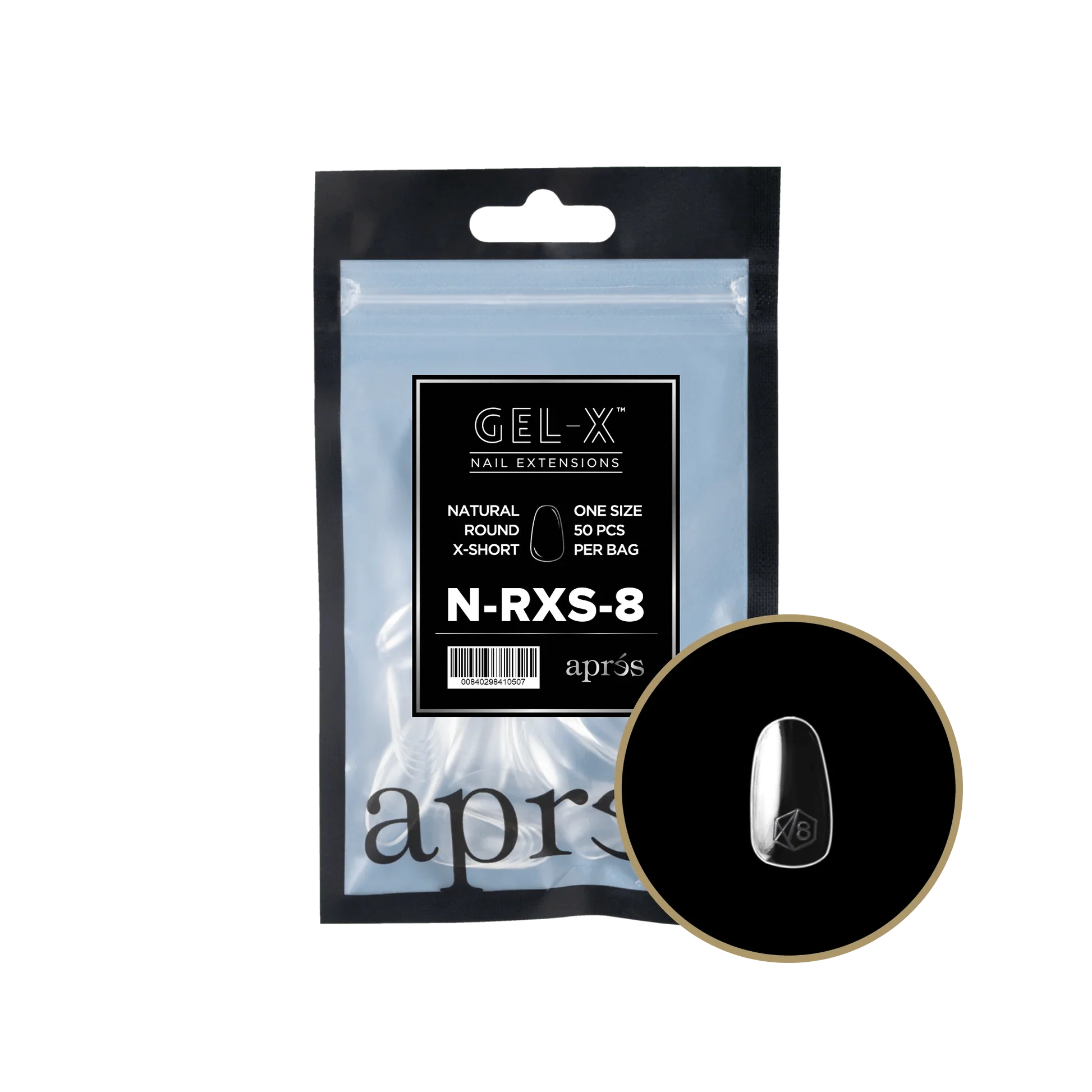 Apres Gel X™ Refill Bags (50pcs) Natural Round Extra Short Tips - Image 13