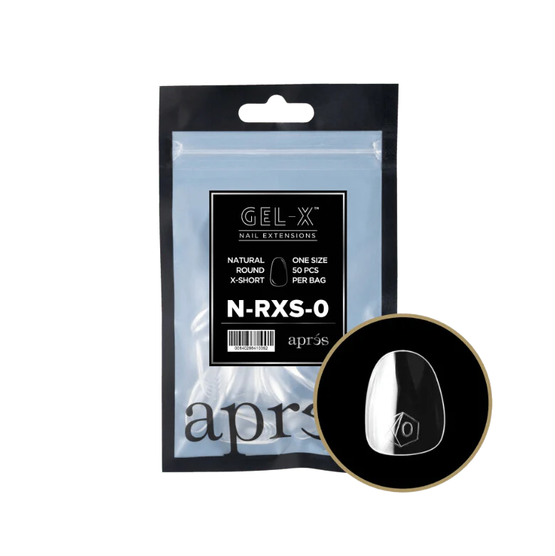 Apres Gel X™ Refill Bags (50pcs) Natural Round Extra Short Tips - Image 2