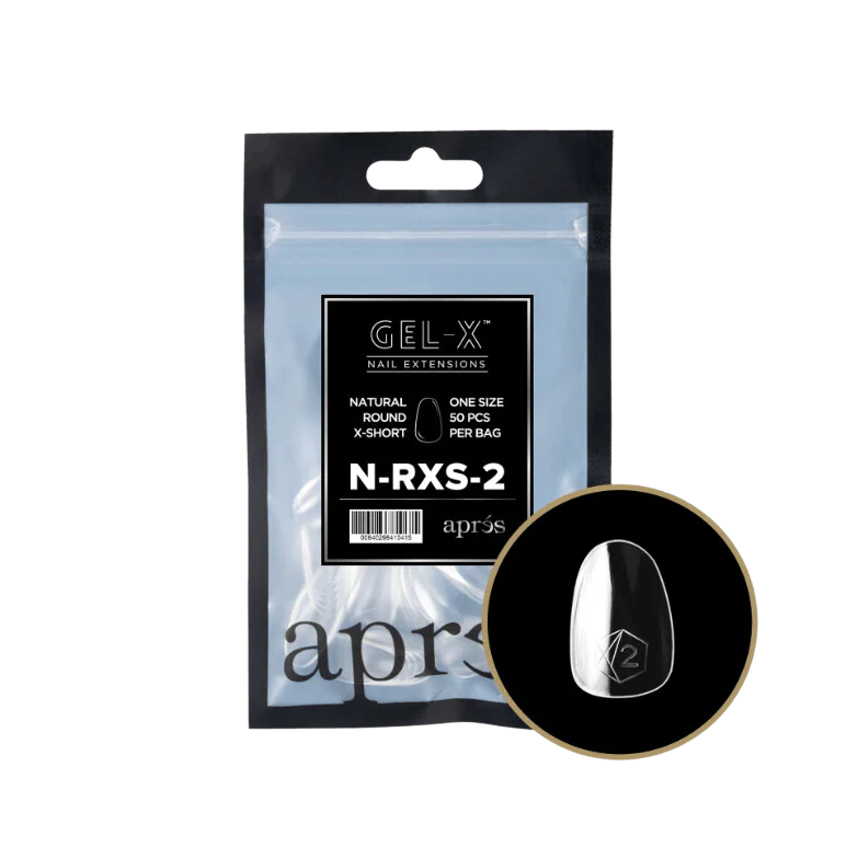 Apres Gel X™ Refill Bags (50pcs) Natural Round Extra Short Tips - Image 4