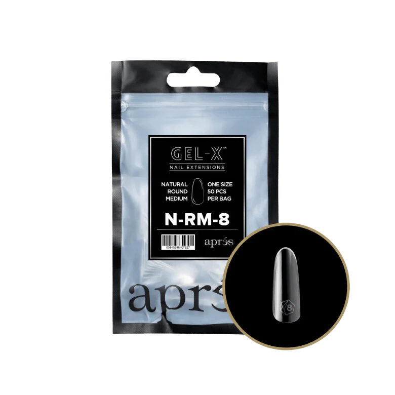 Apres Gel X™ Refill Bags (50pcs) Natural Round Medium Tips - Image 14