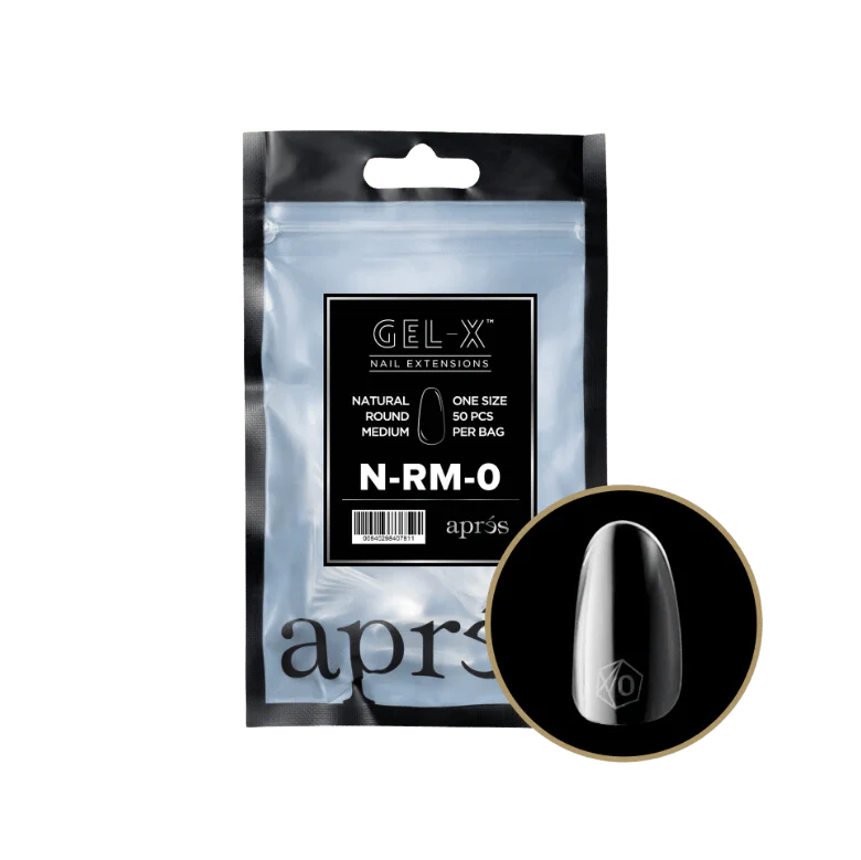 Apres Gel X™ Refill Bags (50pcs) Natural Round Medium Tips - Image 3