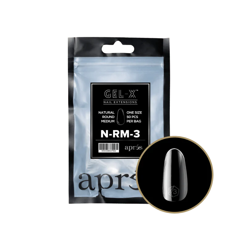 Apres Gel X™ Refill Bags (50pcs) Natural Round Medium Tips - Image 6