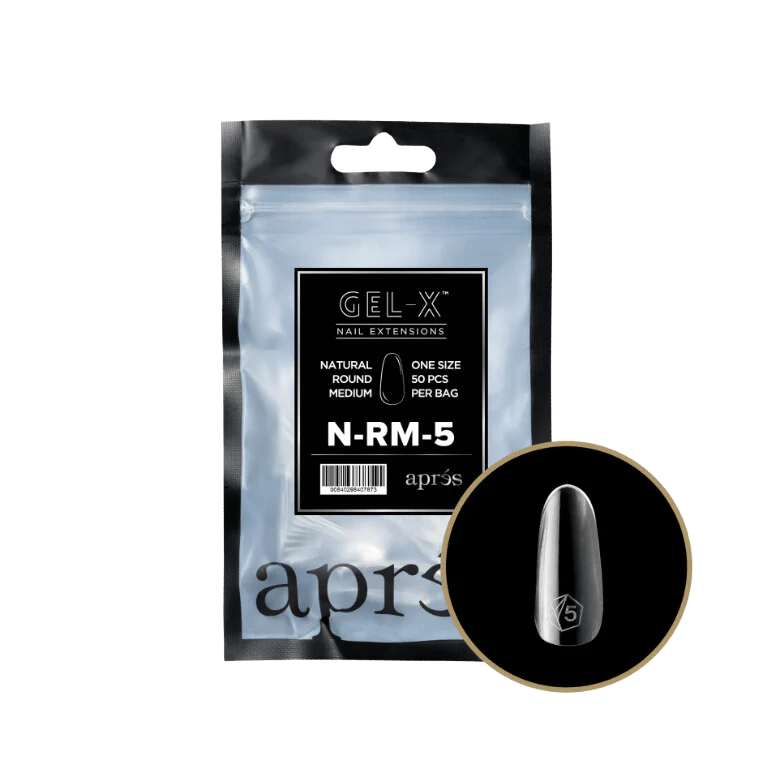 Apres Gel X™ Refill Bags (50pcs) Natural Round Medium Tips - Image 9