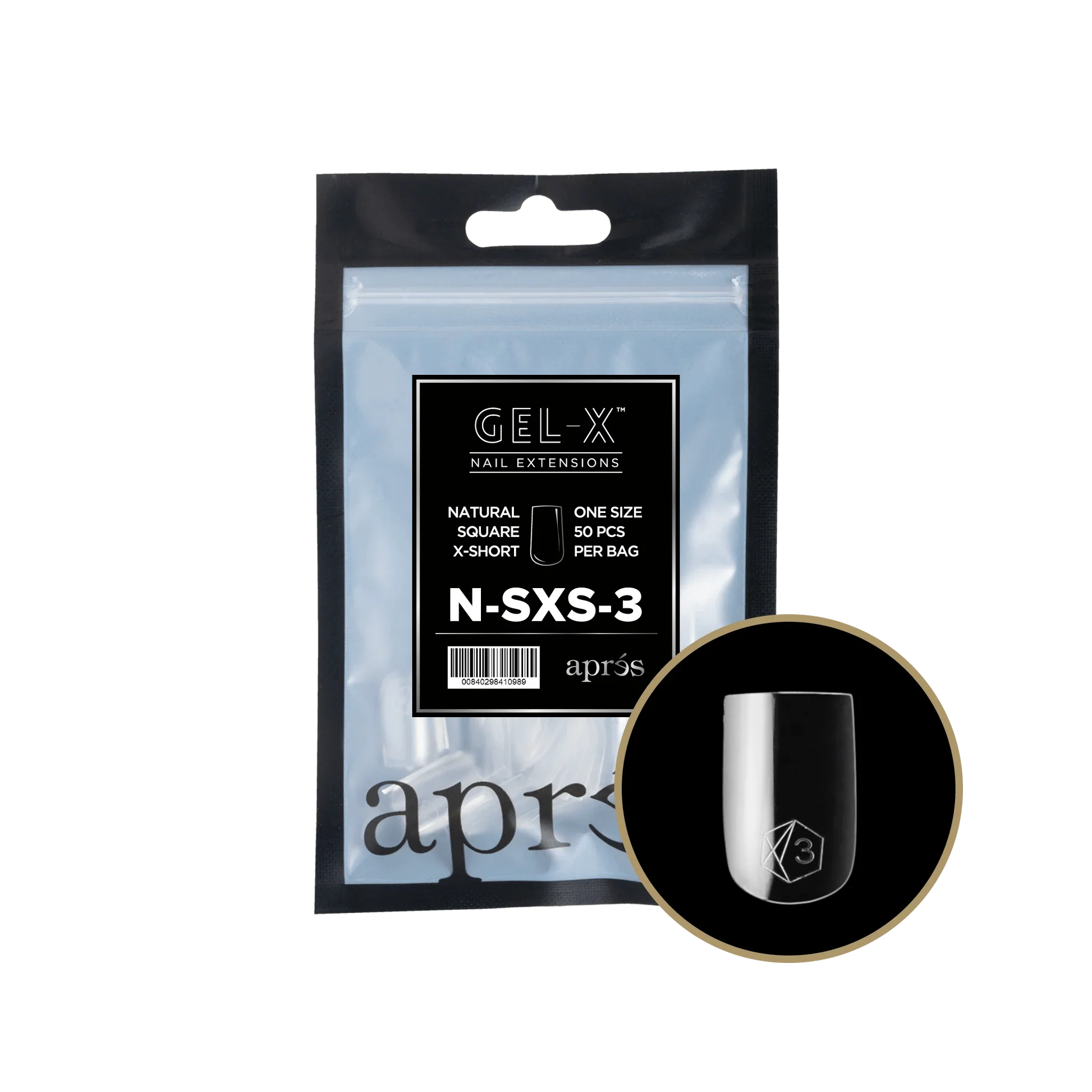 Apres Gel Xâ„¢ Refill Bags (50pcs) Natural Square Extra Short Tips - Image 5