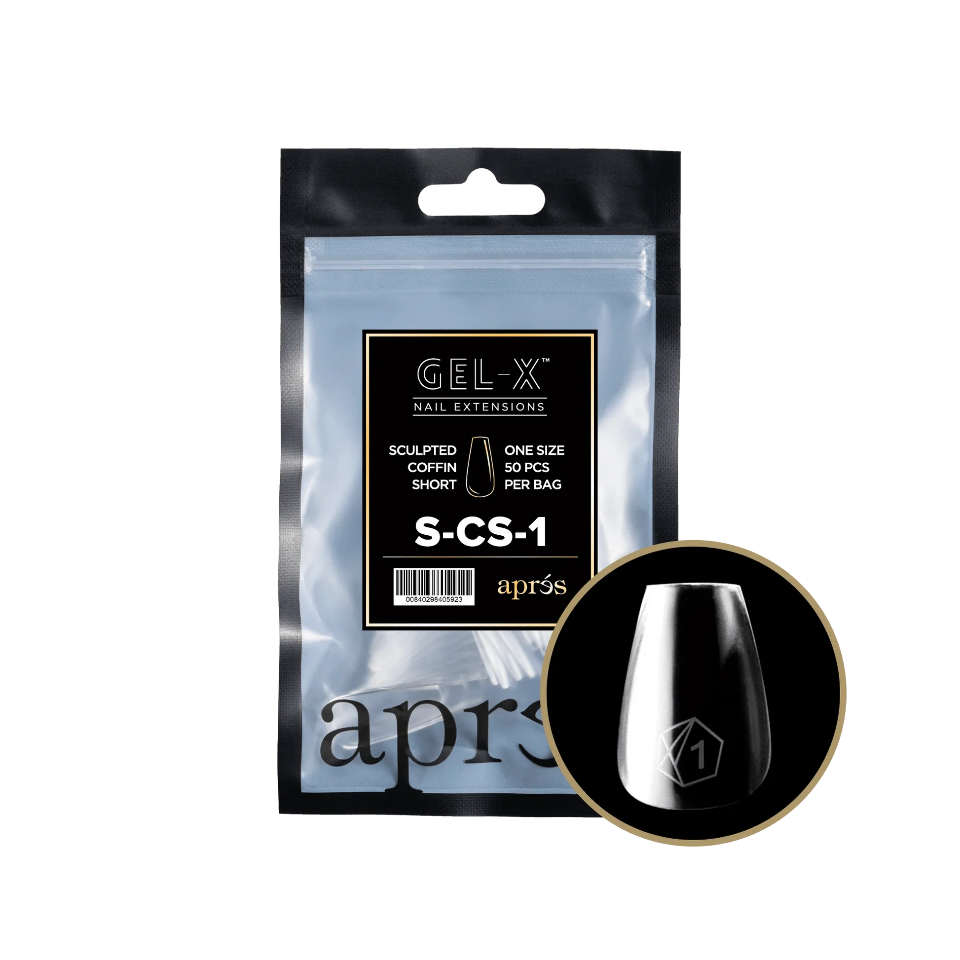 Apres Gel X™ Refill Bags (50pcs) Sculpted Coffin Short Tips - Image 3