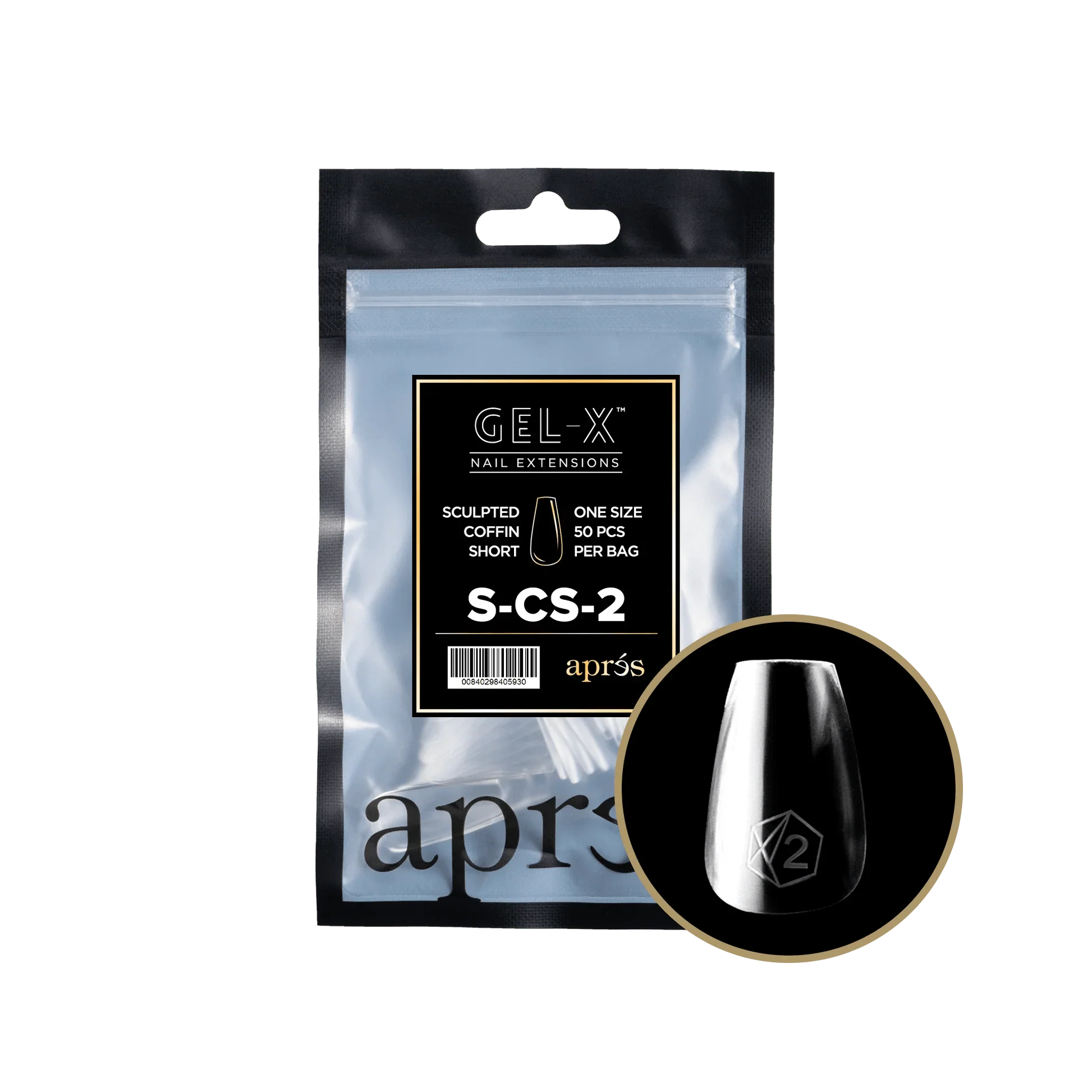 Apres Gel X™ Refill Bags (50pcs) Sculpted Coffin Short Tips - Image 4