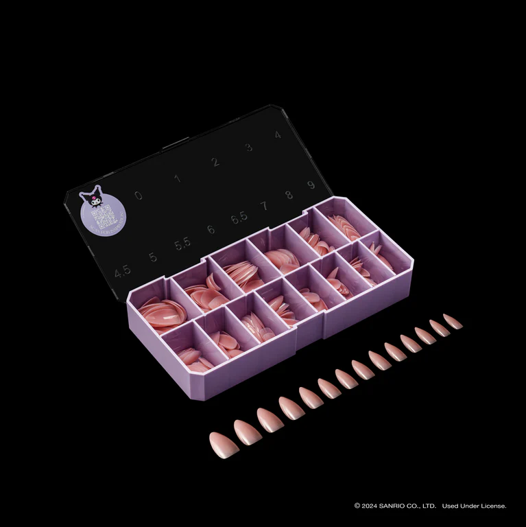 Apres Kuromi™ x Aprés Gel-X® Nail Extension Kit + Neutral French Natural Almond Medium Box of Tips (280pcs, 14 sizes) - Image 11