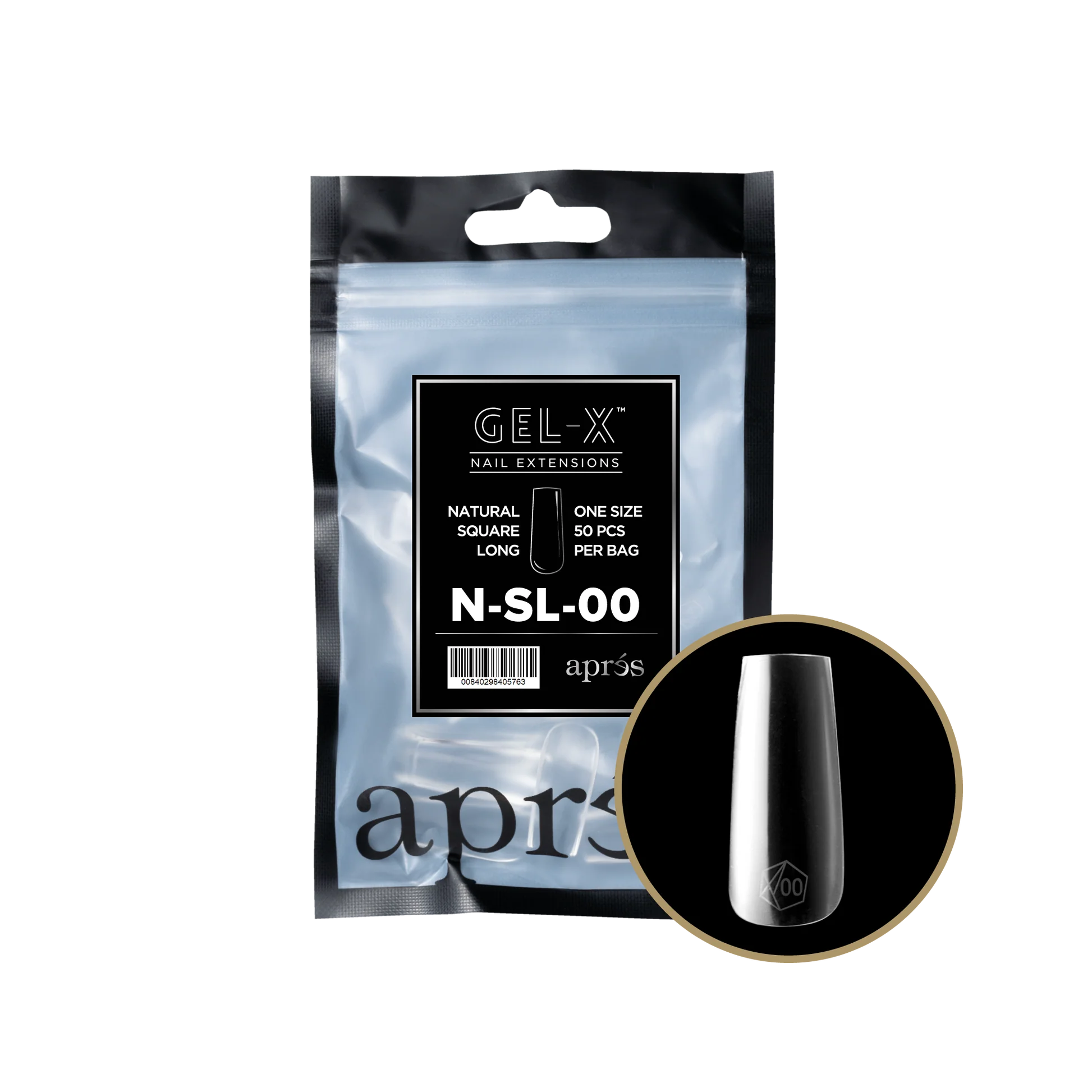 Apres Refill Bags (50pcs) Natural Square Long Tips