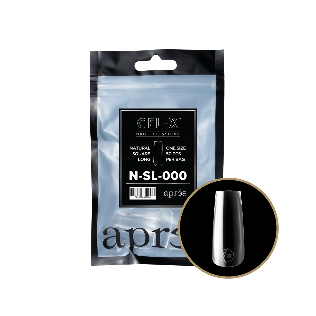 Apres Refill Bags (50pcs) Natural Square Long Tips - Image 17