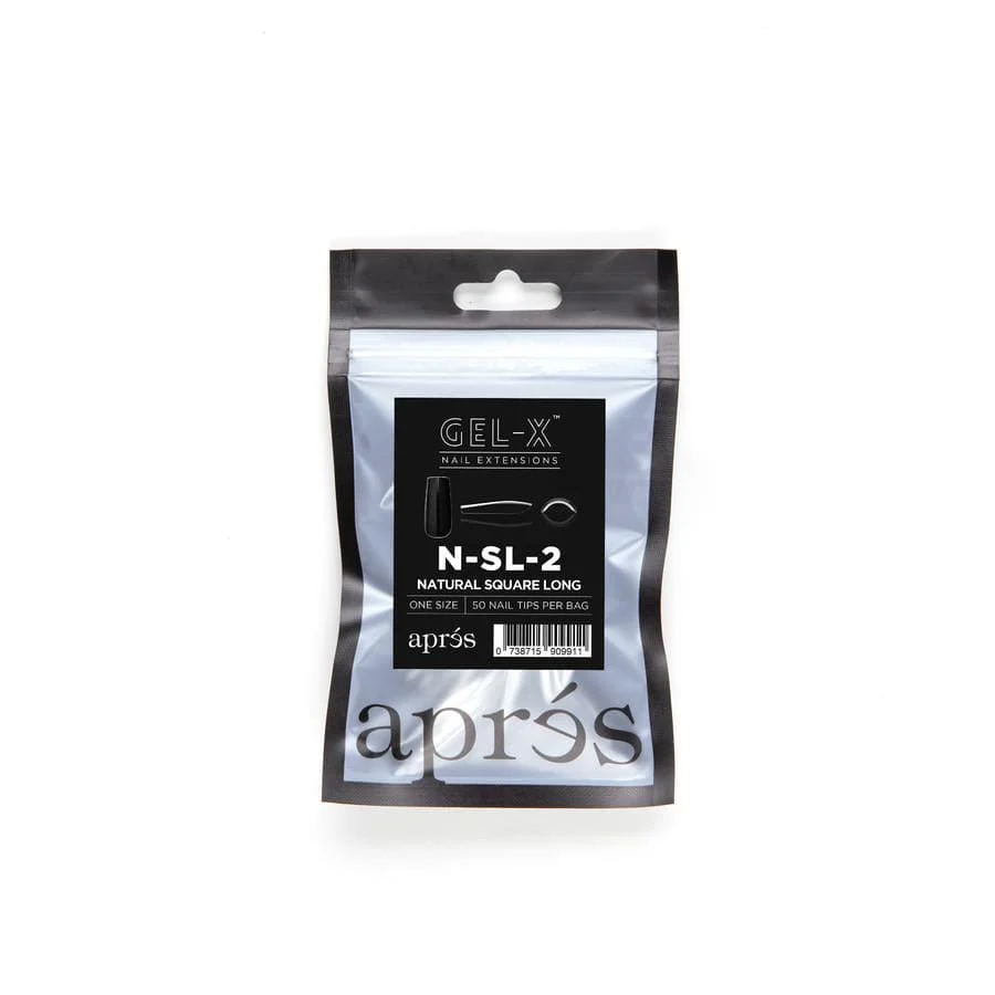 Apres Refill Bags (50pcs) Natural Square Long Tips - Image 4