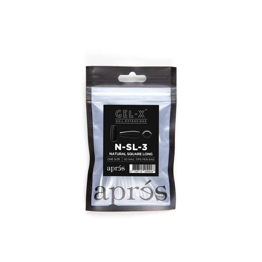 Apres Refill Bags (50pcs) Natural Square Long Tips - Image 5