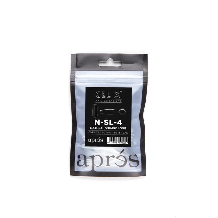 Apres Refill Bags (50pcs) Natural Square Long Tips - Image 6
