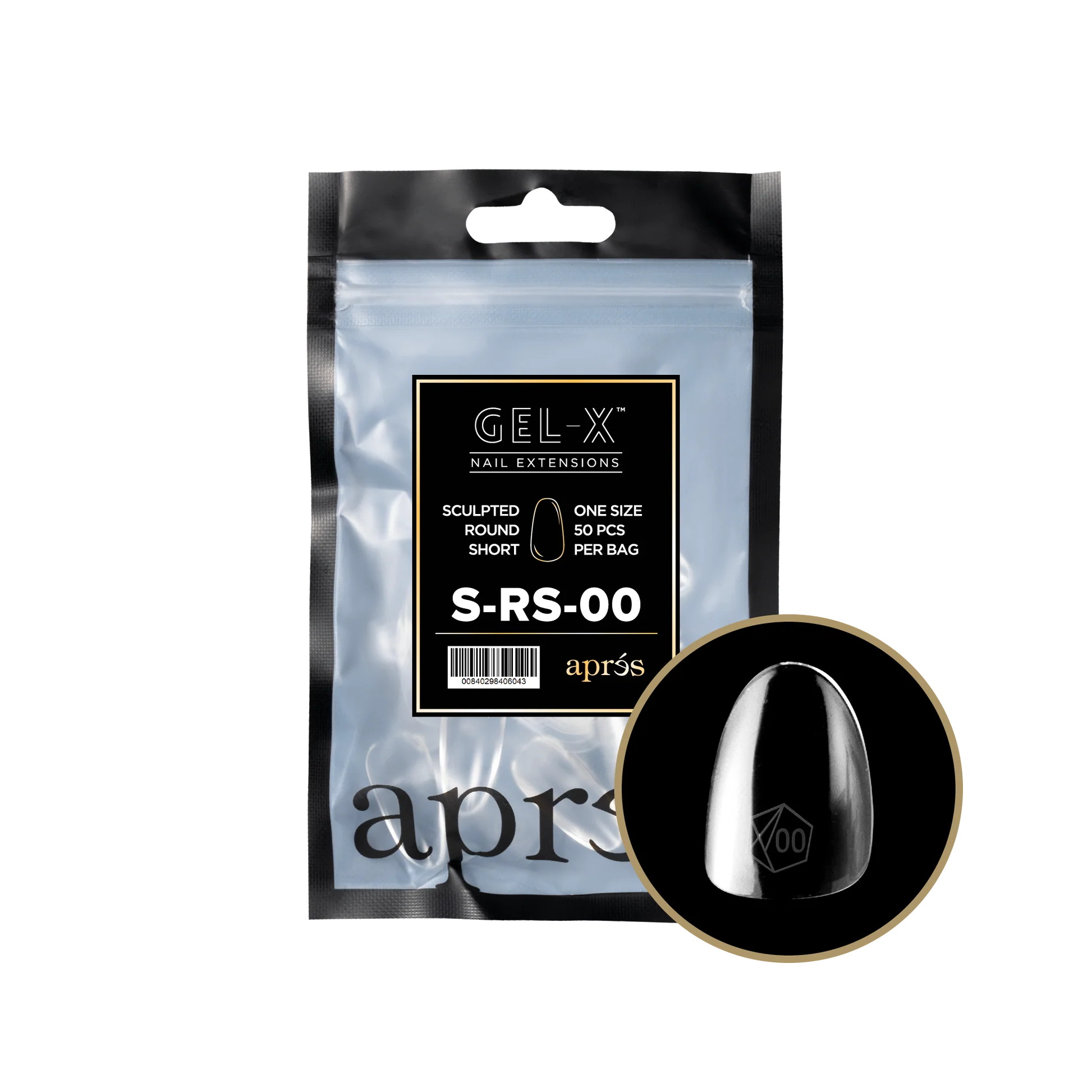 Apres Refill Bags (50pcs) Sculpted Round Short Tips