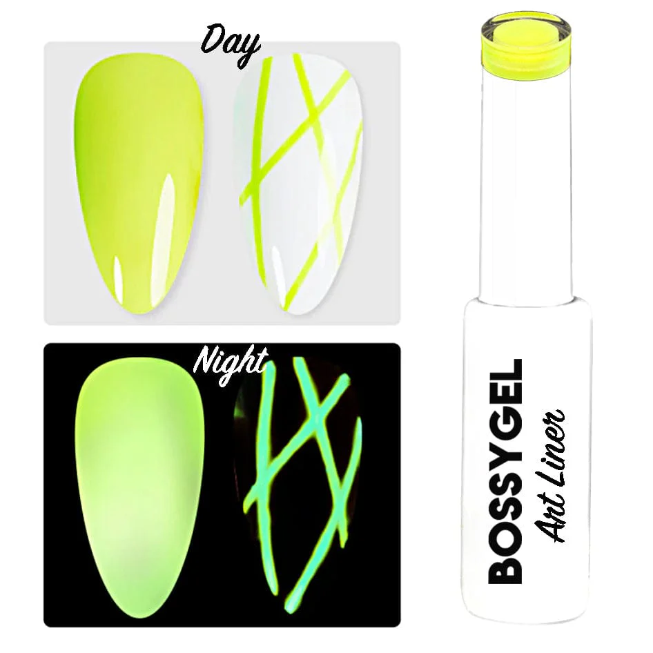 BOSSY Gel Art Liner Glow In The Dark 05 Yellow Highlighter - Image 3