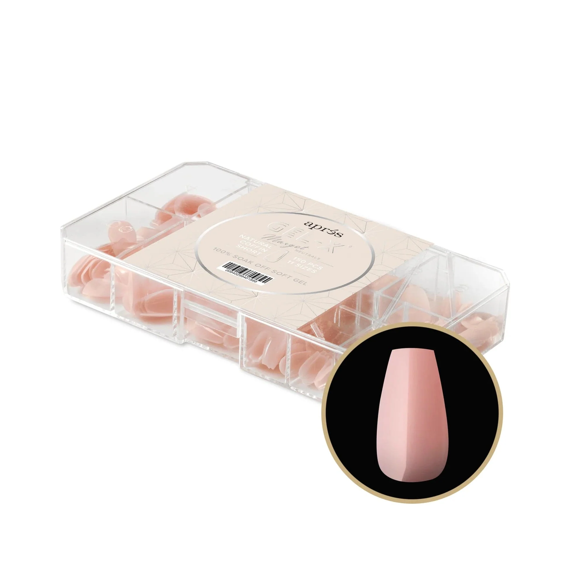 Apres Gel X™ NEUTRALS Box of 150pcs Margot Natural Coffin Tips - Image 7