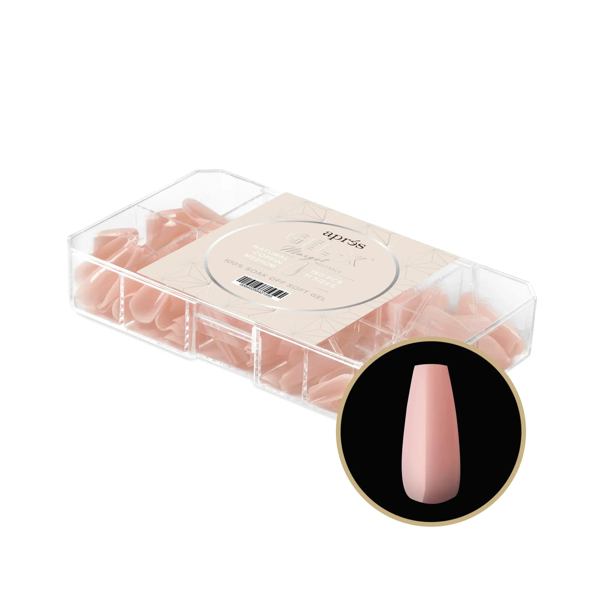 Apres Gel X™ NEUTRALS Box of 150pcs Margot Natural Coffin Tips - Image 8