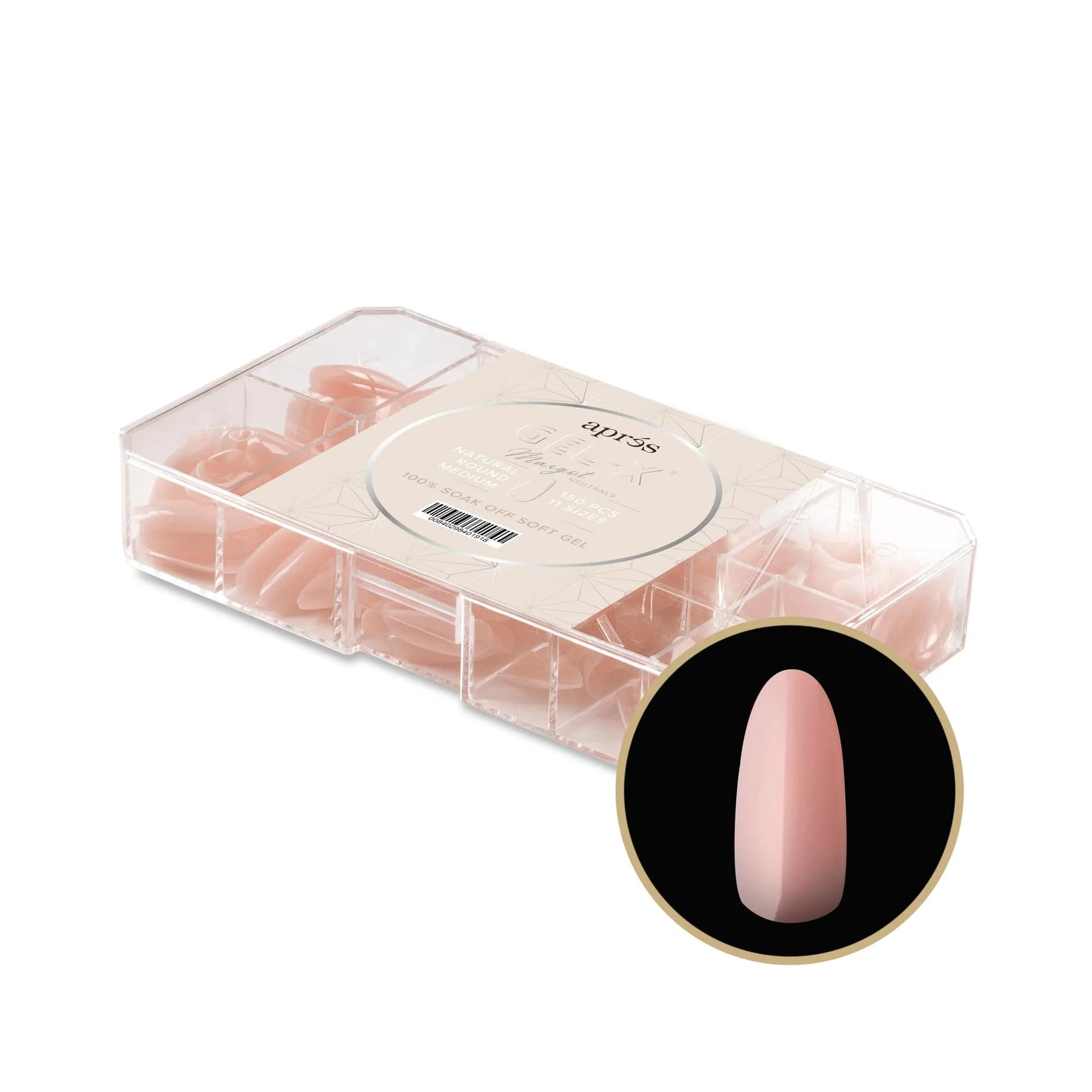 Apres Gel X™ NEUTRALS Box of 150pcs Margot Natural Round Tips - Image 8