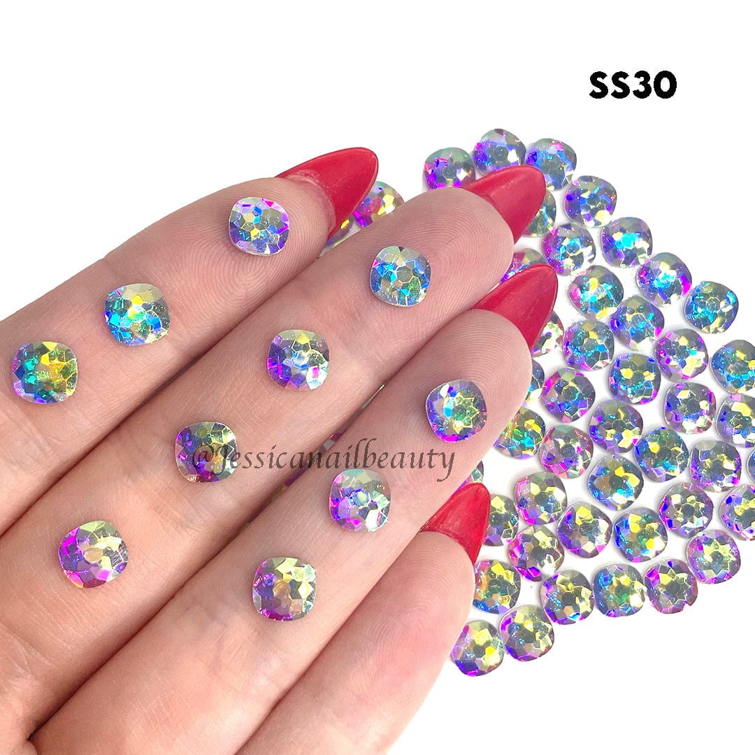 JNBS Crystal Rhinestone Chessboard Circle Flatback Crystal AB - Image 2