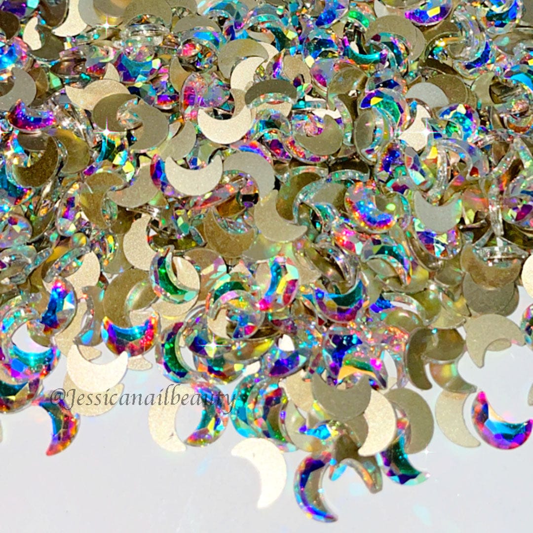 JNBS Crystal Rhinestone Half Moon Flatback  Crystal AB - Image 3