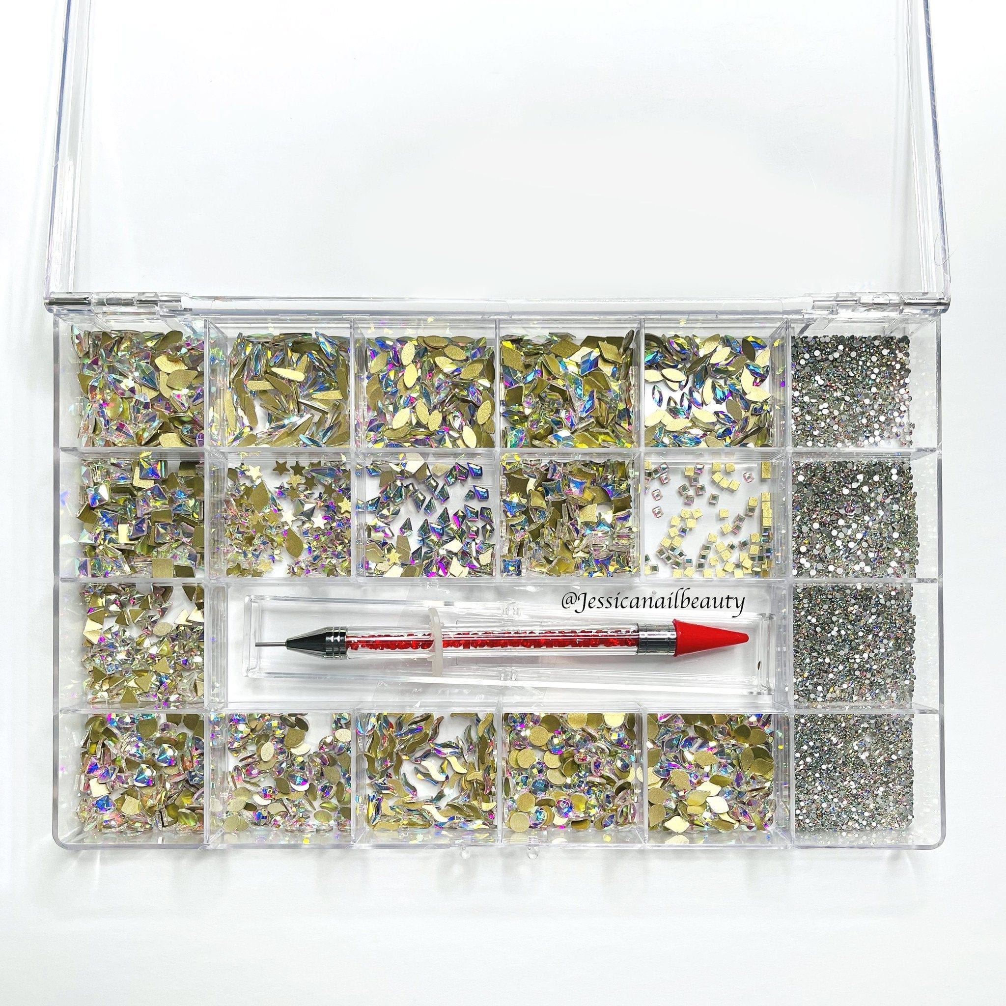 JNBS Empty Charm/Rhinestone Plastic Box (21 Slots Removable) - Image 3