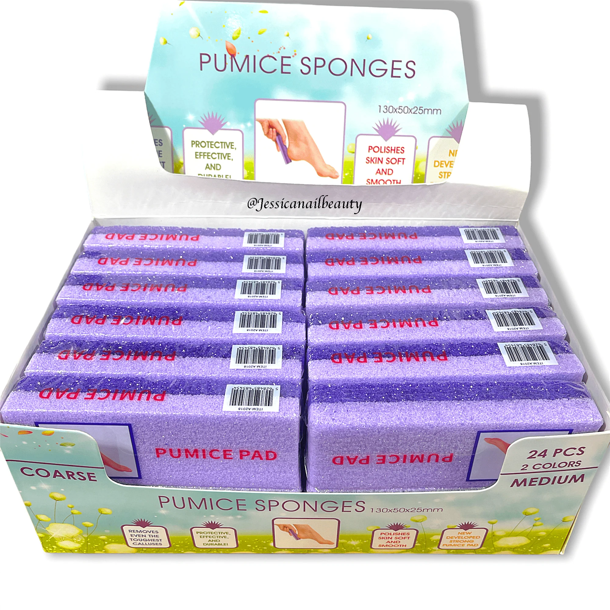 JNBS Foot File Two Sided Pumice Sponges Purple - Image 3