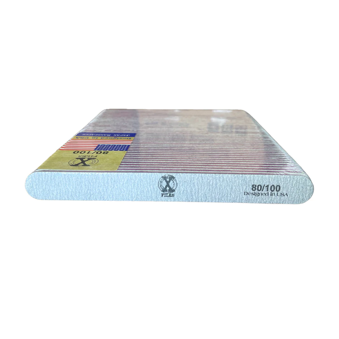 Japan Sandpaper Nail X File Regular Oval Zebra Pink (80/100) - Image 2