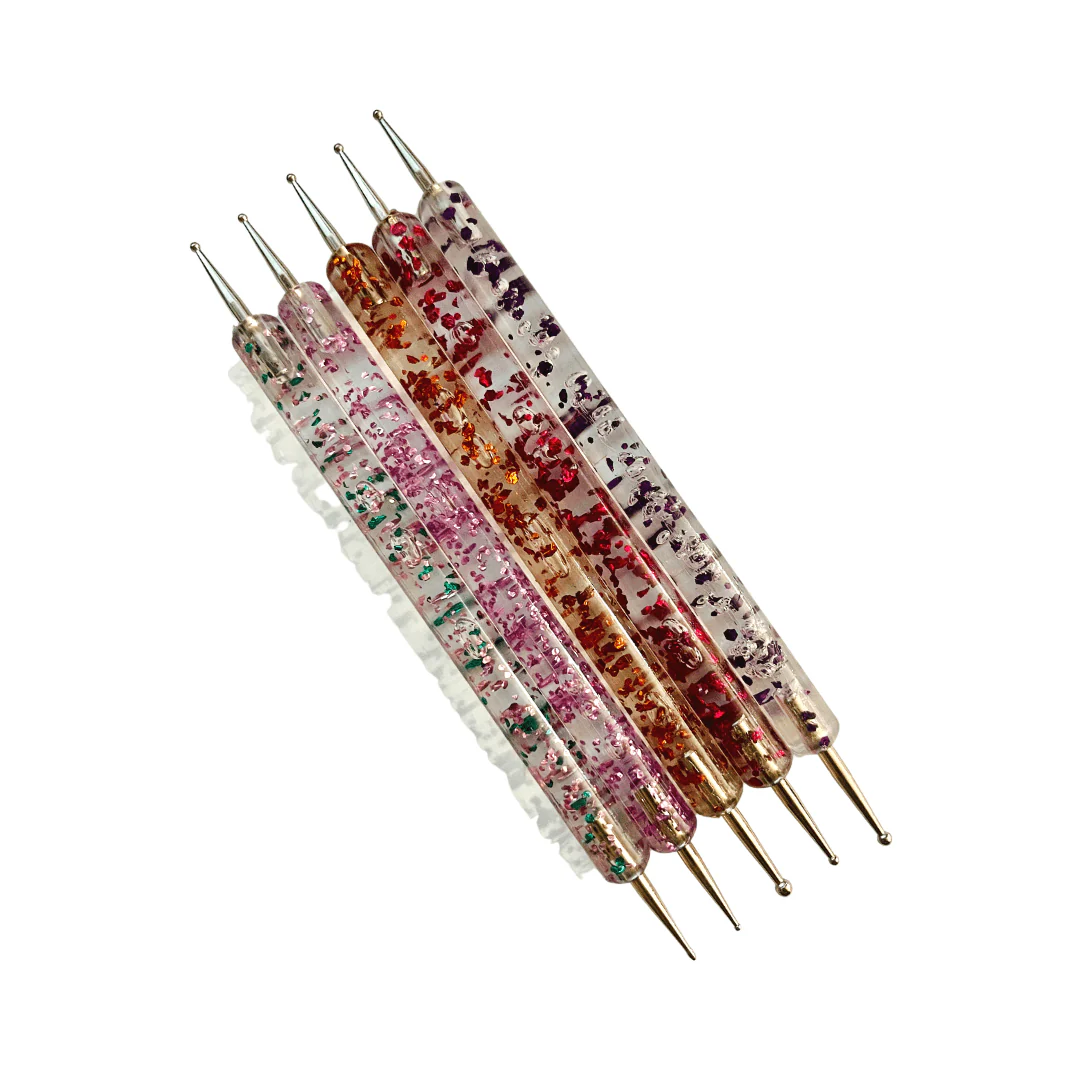 JNBS Nail Art Brush Sequin Double head Pointing Pen 5pcs - Image 2