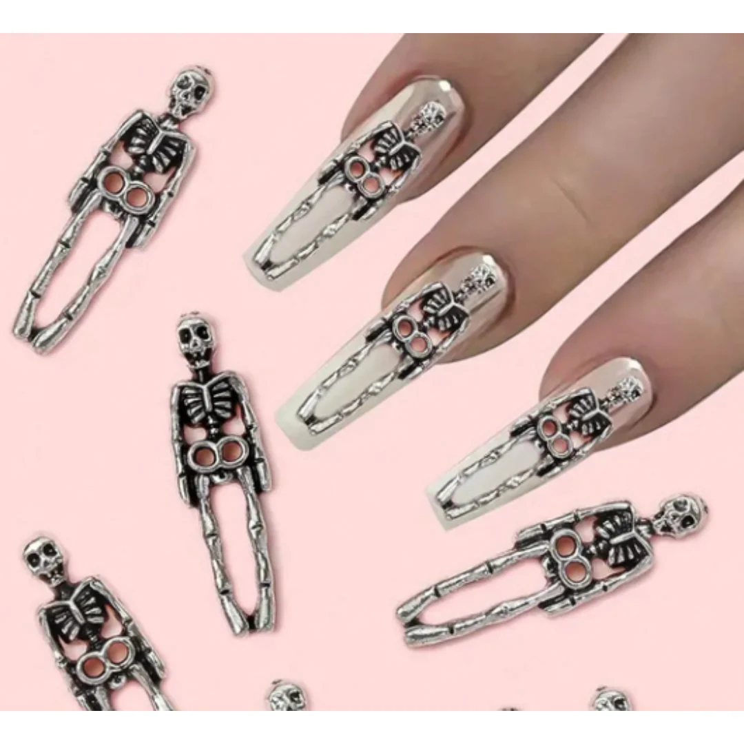 JNBS Nail Charm Skull Skeleton (10pcs/bag) - Image 2