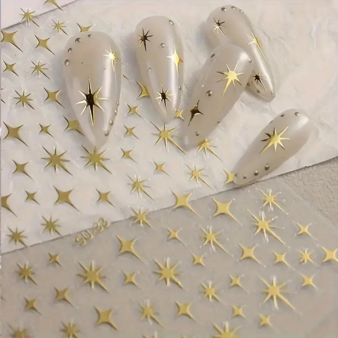 JNBS Nail Sticker Golden Starburst 7959 - Image 2