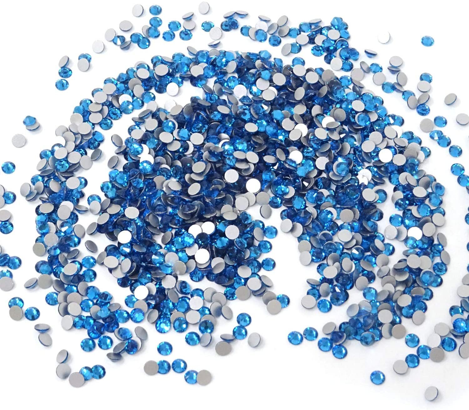 JNBS Round Flatback Rhinestone Peacock Blue - Image 4