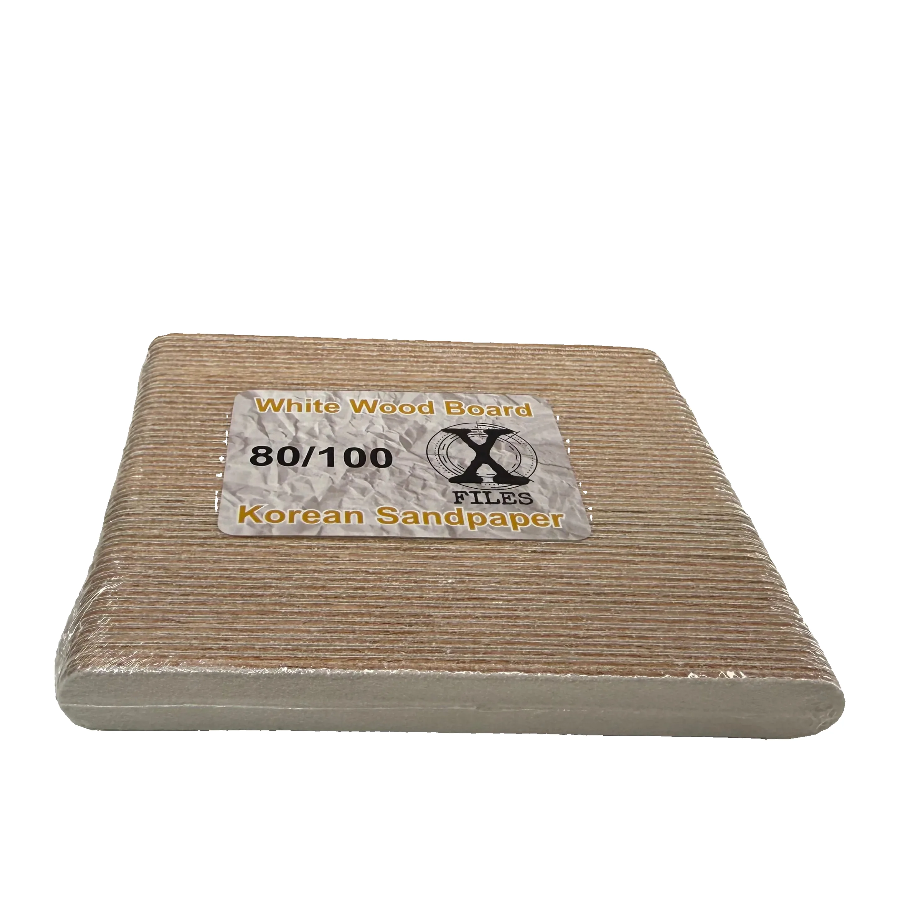 Korean Sandpaper Mini Nail X File White Wood Board