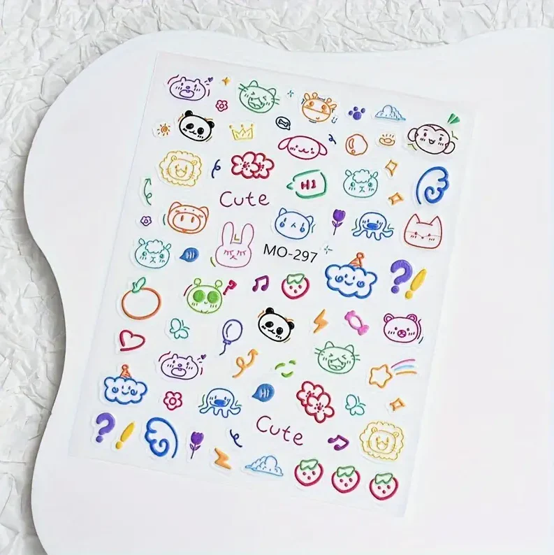 MOSR Nail Art Sticker Embossed Cartoon - Image 2