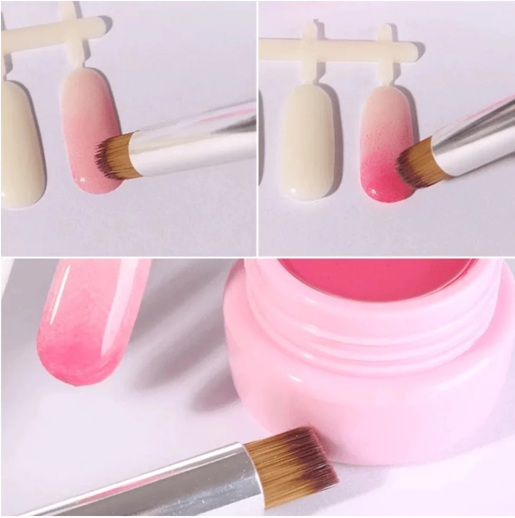 GELHR Nail Art Brush Ombre Powder / Gel Brush 9 (Lid included) - Image 3