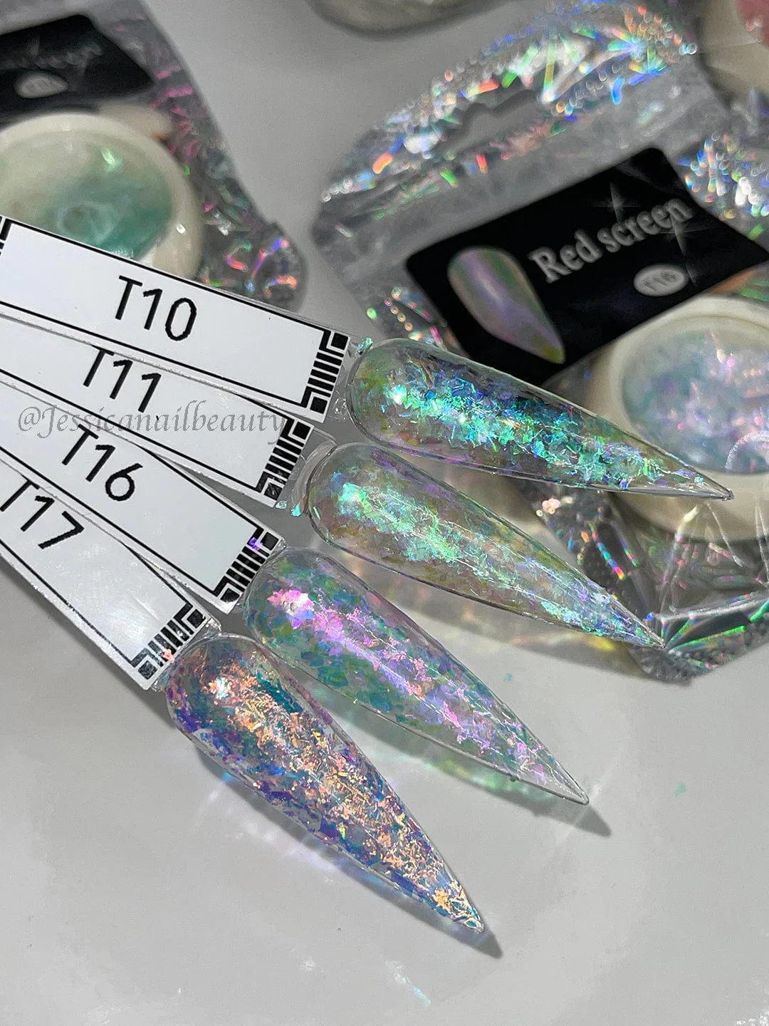 JNBS Nail Flakes Iridescent Aurora 3g T16 - Image 2