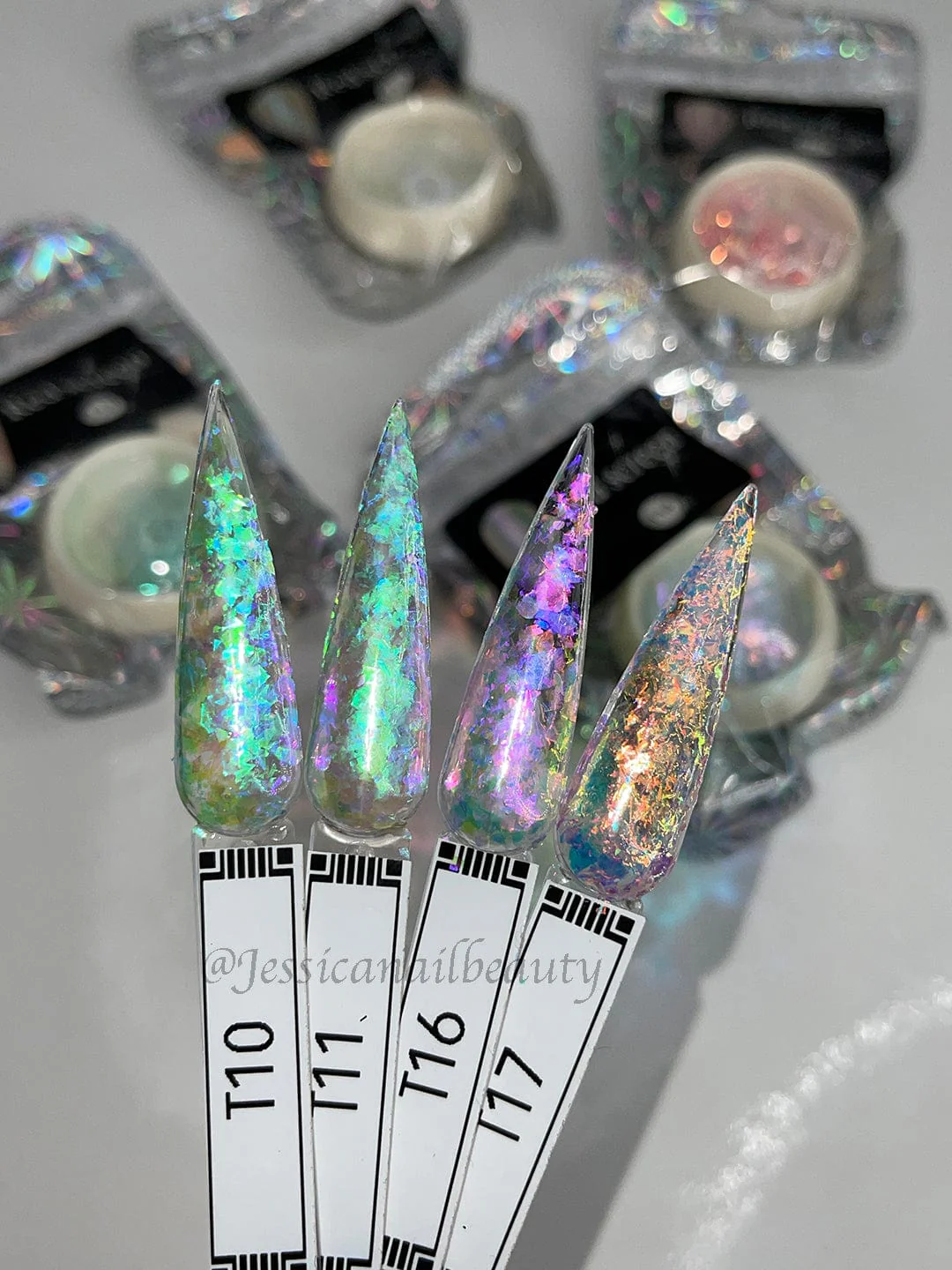 JNBS Nail Flakes Iridescent Aurora 3g T16 - Image 4