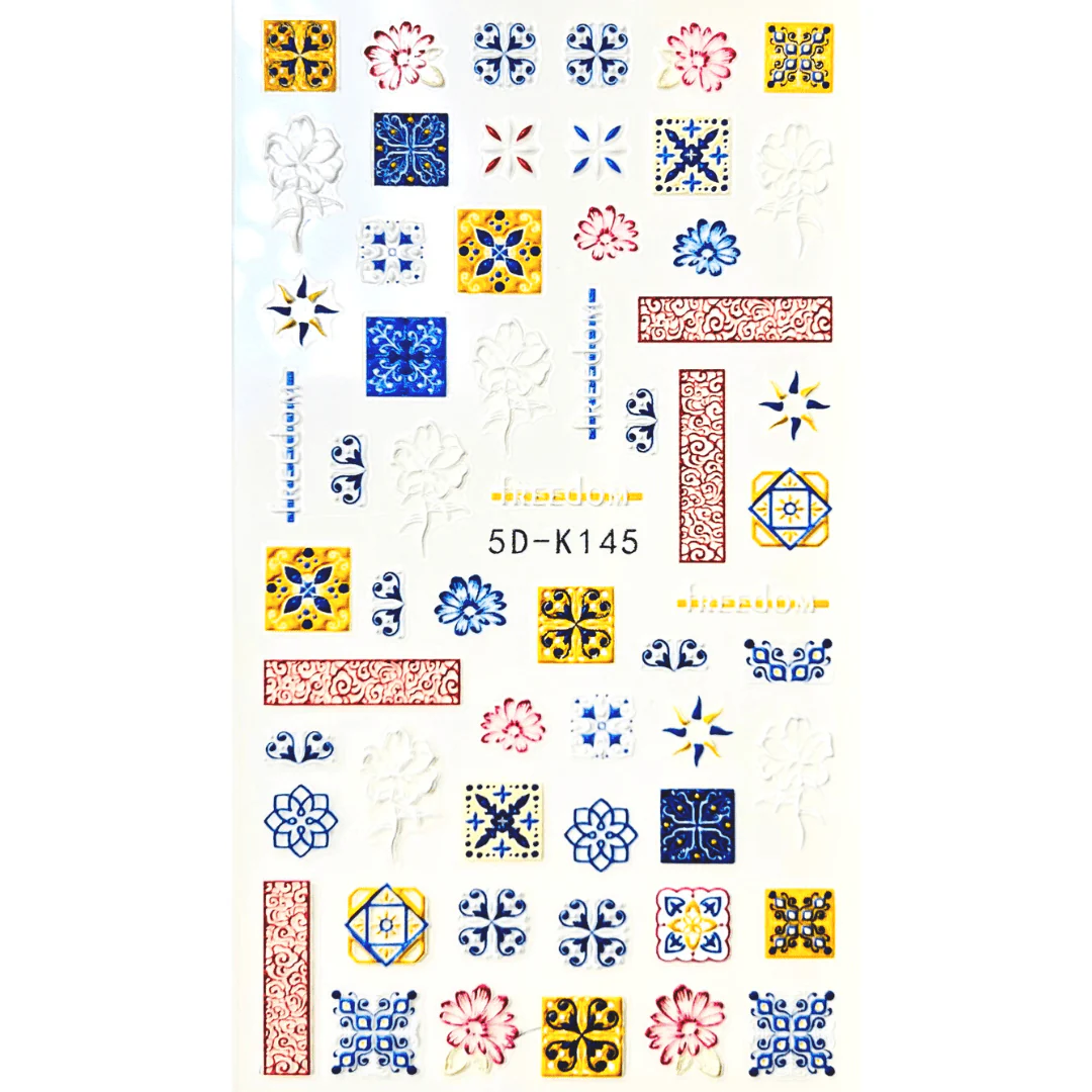 JNBS 5D Embossed Nail Sticker Decoration (Choose your style) - Image 3