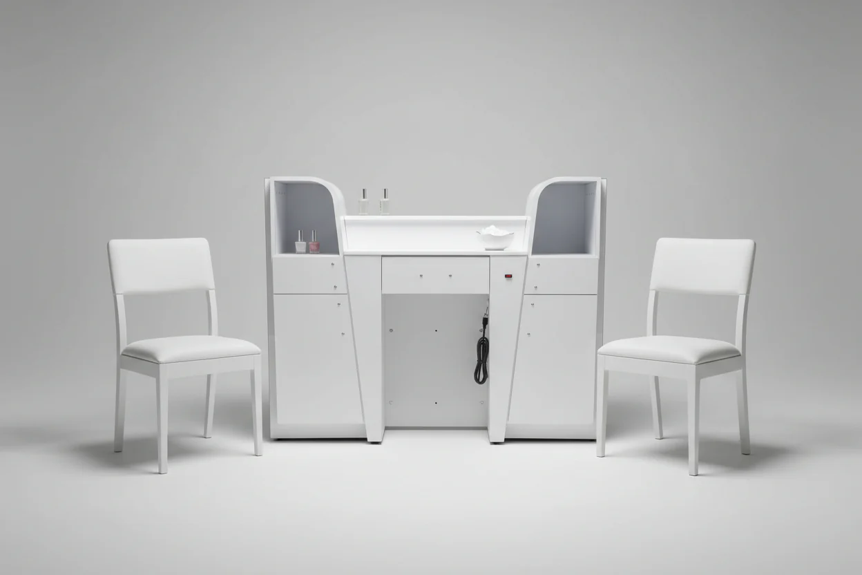 Nail White Reception Desk (Please Call JNBS to Order) - Image 3