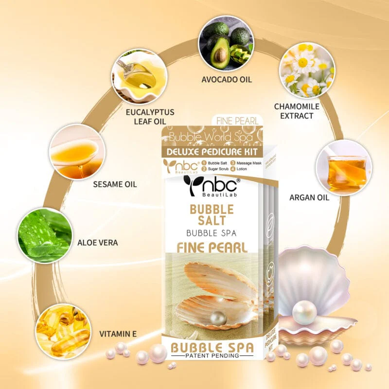 NBC BeautiLab BUBBLE SPA Deluxe Pedicure Kit (4Step) FINE PEARL - Image 2