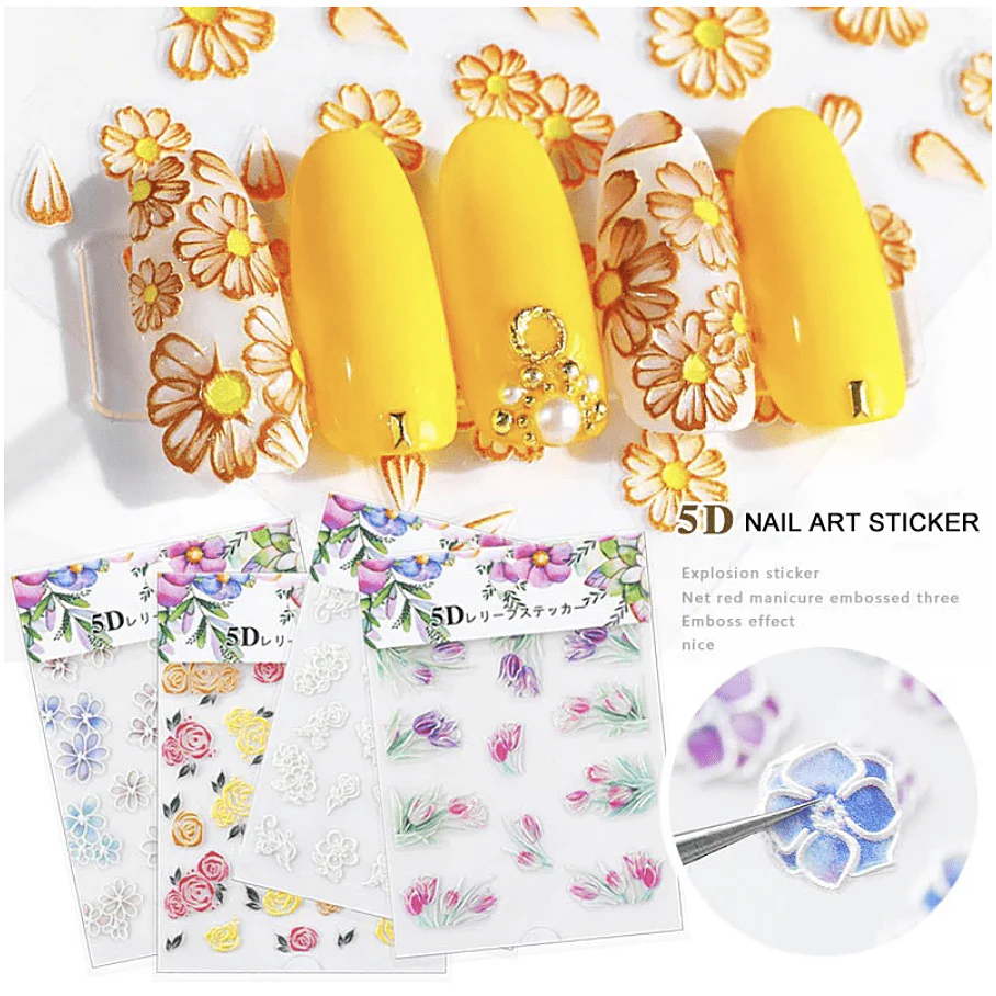 JNBS 5D Flowers Nail Sticker - Image 8