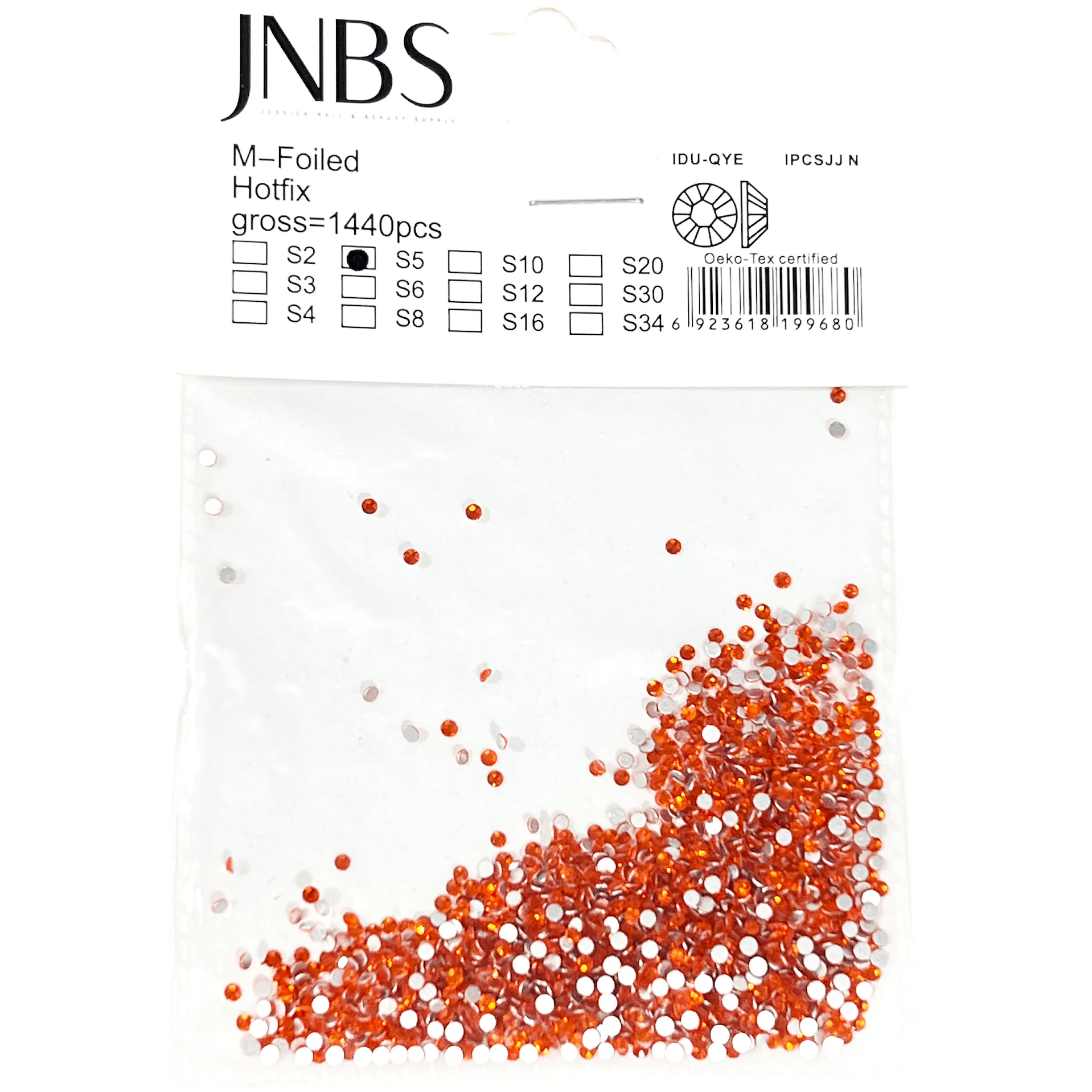 JNBS Round Flatback Rhinestone Orange - Image 3
