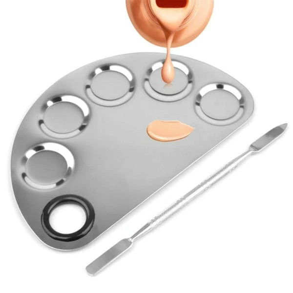 Kolinsky Stainless Steel Mixing Palette with Metal Spatula - Image 2