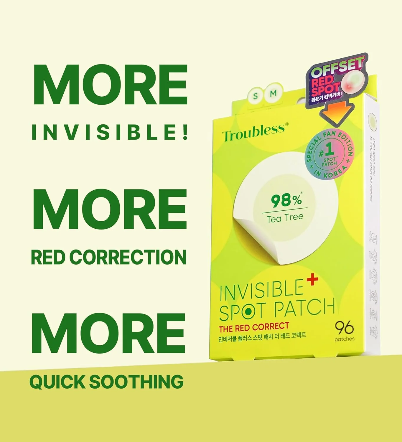 TROUBLESS Invisible Plus Spot Patch The Red Correct (96 Patch) - Image 2
