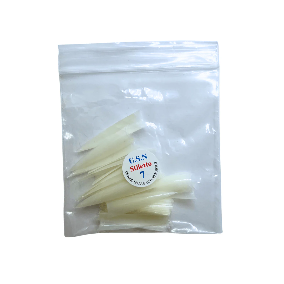 U.S.N Stiletto Natural Nail Tips Refill Bag (Bag of 50 pcs) - Image 10