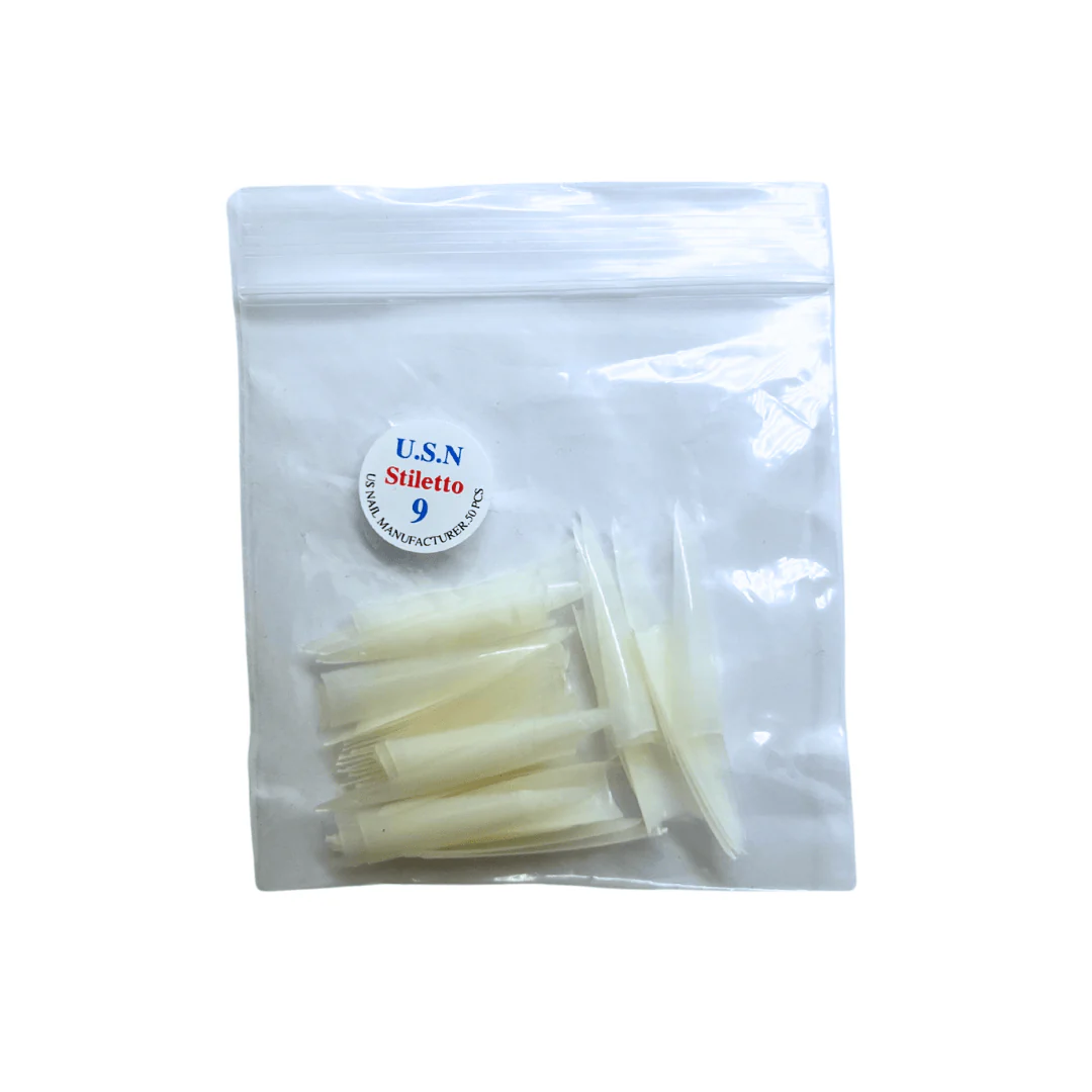 U.S.N Stiletto Natural Nail Tips Refill Bag (Bag of 50 pcs) - Image 12